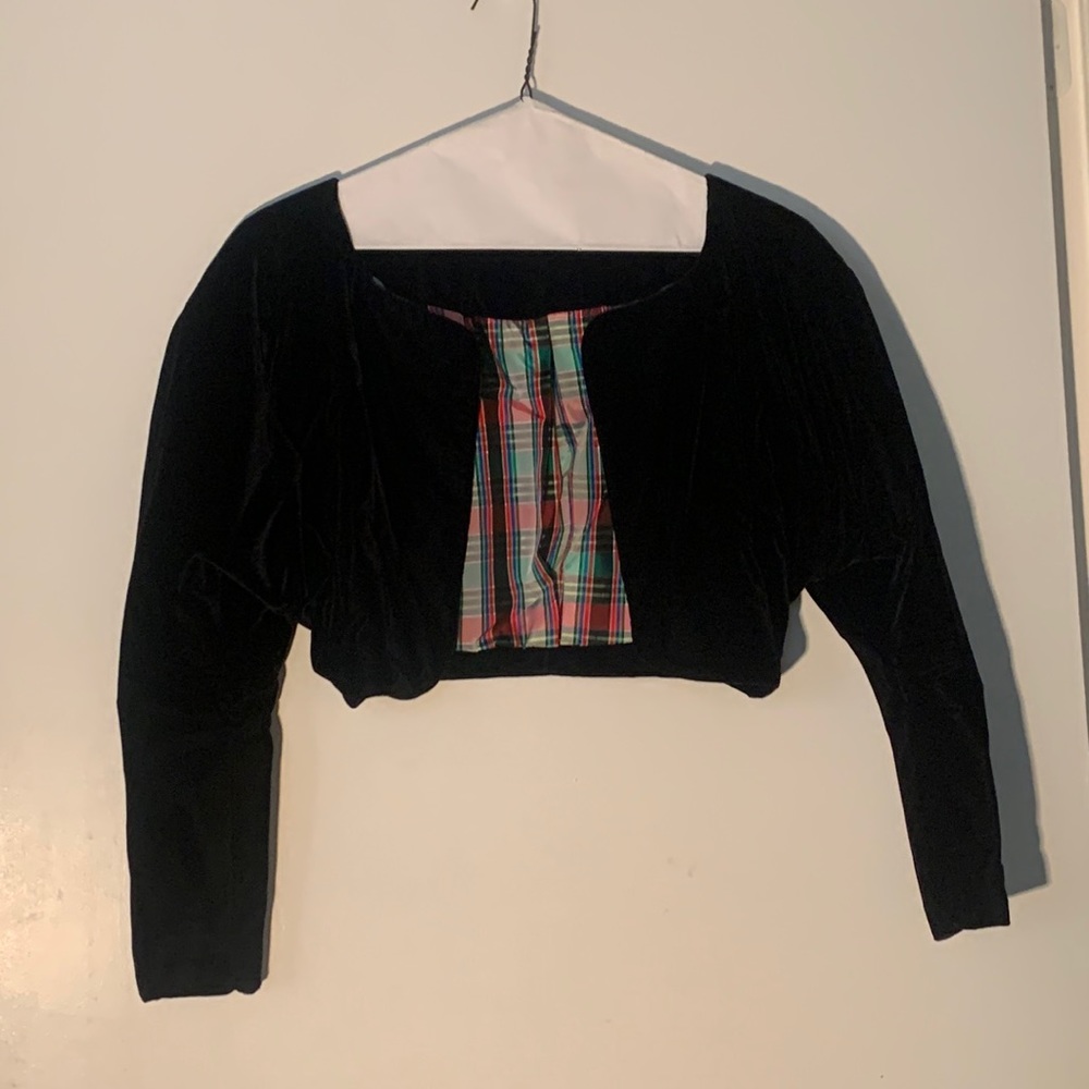 Velvet Bolero with Scotch Plaid